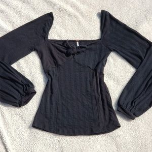 Free People black knit long leeve